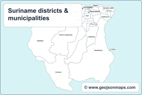 Preview of Suriname districts & municipalities map