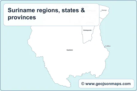 Preview of Suriname regions, states & provinces map