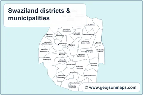 Preview of Swaziland districts & municipalities map