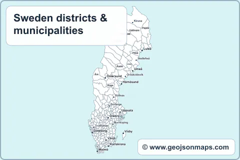 Preview of Sweden districts & municipalities map