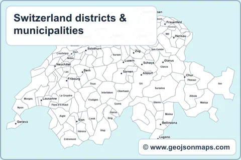 Preview of Switzerland districts & municipalities map