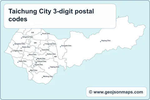 Preview of Taichung City 3-digit postal codes map