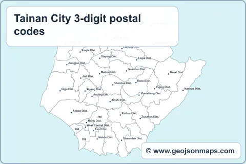 Preview of Tainan City 3-digit postal codes map
