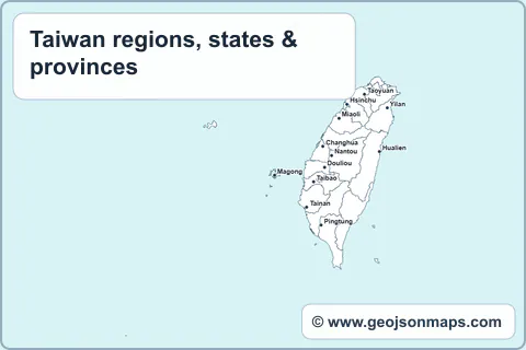 Preview of Taiwan regions, states & provinces map