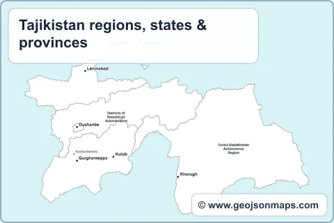 Preview of Tajikistan regions, states & provinces map