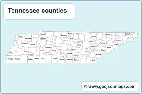 Preview of Tennessee counties map