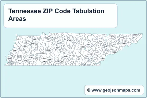 Preview of Tennessee ZIP Code Tabulation Areas map