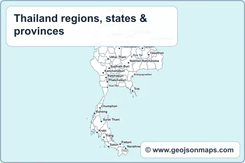 Preview of Thailand regions, states & provinces map