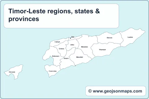 Preview of Timor-Leste regions, states & provinces map