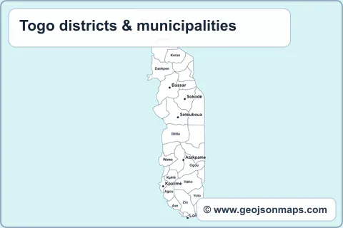 Preview of Togo districts & municipalities map