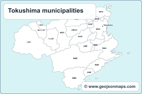 Preview of Tokushima municipalities map