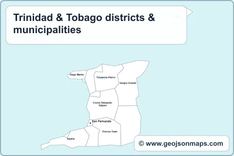 Preview of Trinidad & Tobago districts & municipalities map