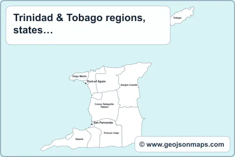 Preview of Trinidad & Tobago regions, states & provinces map