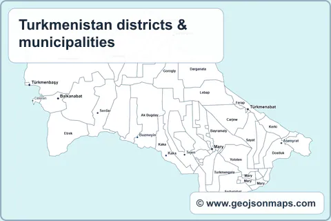 Preview of Turkmenistan districts & municipalities map