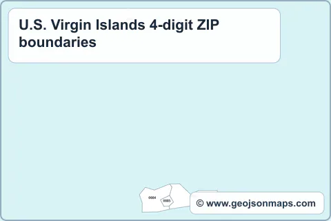 Preview of U.S. Virgin Islands 4-digit ZIP boundaries map