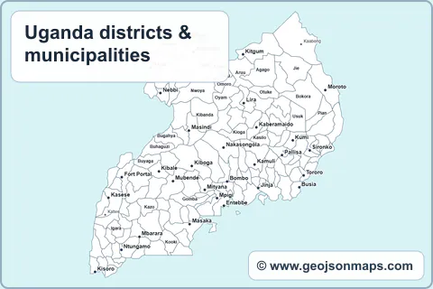 Preview of Uganda districts & municipalities map