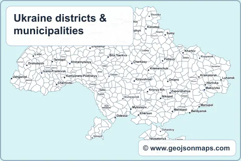 Preview of Ukraine districts & municipalities map