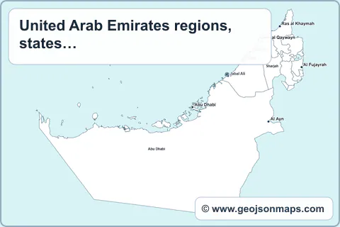 Preview of United Arab Emirates regions, states & provinces map