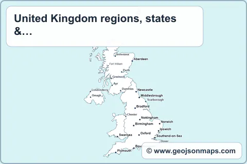 Preview of United Kingdom regions, states & provinces map