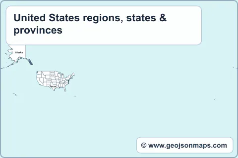 Preview of United States regions, states & provinces map