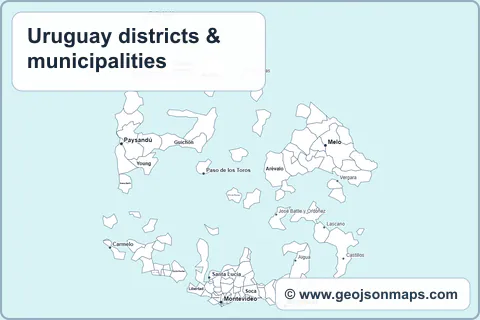 Preview of Uruguay districts & municipalities map