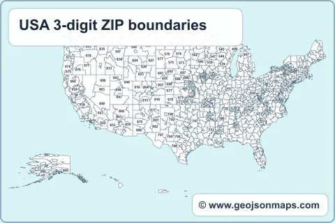 Preview of USA 3-digit ZIP boundaries map