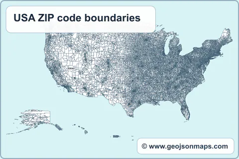 Preview of USA ZIP code boundaries map