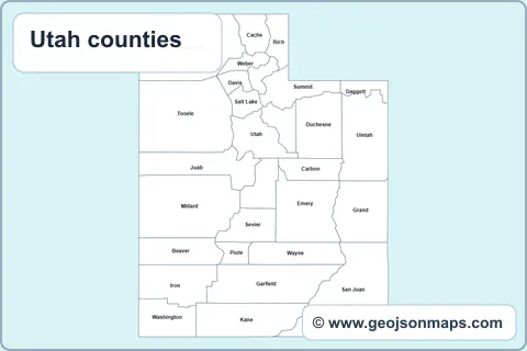 Preview of Utah counties map