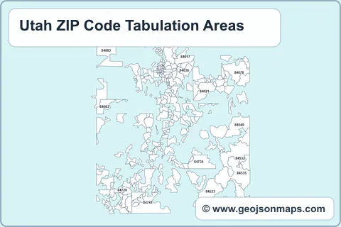 Preview of Utah ZIP Code Tabulation Areas map