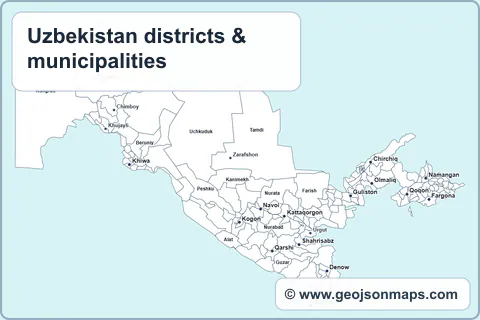Preview of Uzbekistan districts & municipalities map
