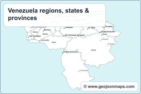 Preview of Venezuela regions, states & provinces map