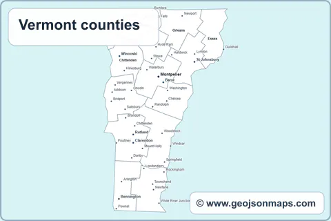 Preview of Vermont counties map