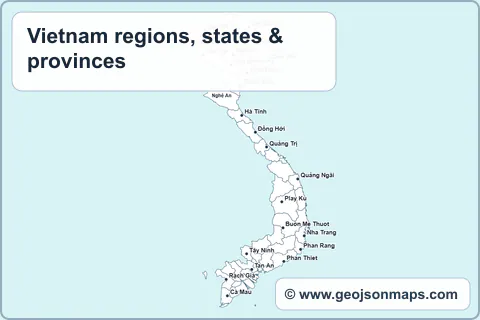 Preview of Vietnam regions, states & provinces map