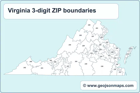 Preview of Virginia 3-digit ZIP boundaries map