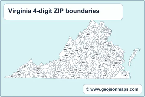 Preview of Virginia 4-digit ZIP boundaries map