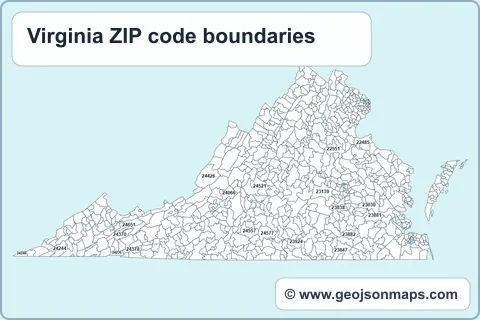 Preview of Virginia ZIP code boundaries map