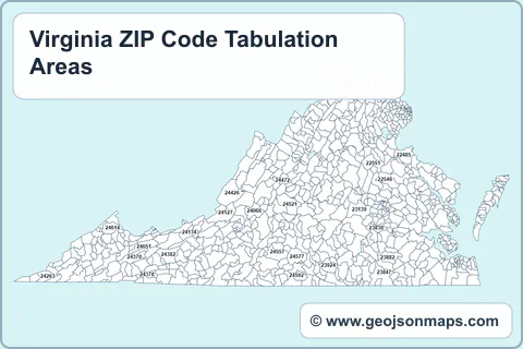 Preview of Virginia ZIP Code Tabulation Areas map