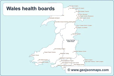 Preview of Wales health boards map