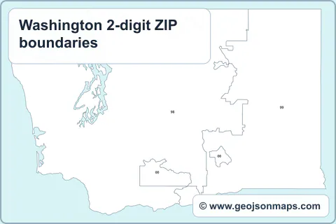 Preview of Washington 2-digit ZIP boundaries map