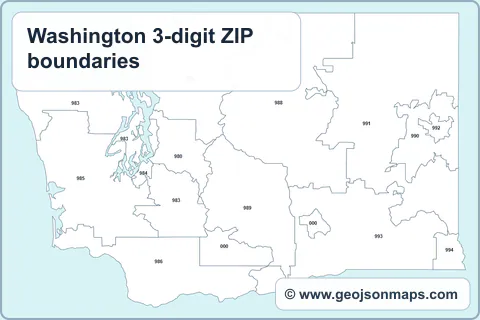 Preview of Washington 3-digit ZIP boundaries map