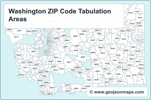 Preview of Washington ZIP Code Tabulation Areas map