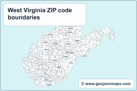 Preview of West Virginia ZIP code boundaries map