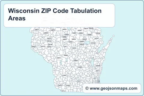 Preview of Wisconsin ZIP Code Tabulation Areas map