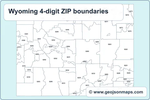Preview of Wyoming 4-digit ZIP boundaries map