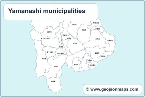 Preview of Yamanashi municipalities map