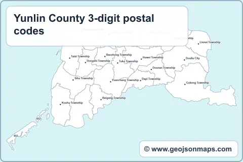 Preview of Yunlin County 3-digit postal codes map