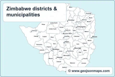 Preview of Zimbabwe districts & municipalities map
